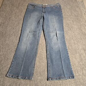 Adolfo Denim Jeans Womens Size 18 Blue Bootcut Button Zip Stretch Pockets Vtg